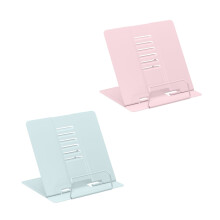 Verstellbare Buchständer aus Metall, Blau/Pink, 2er-Set