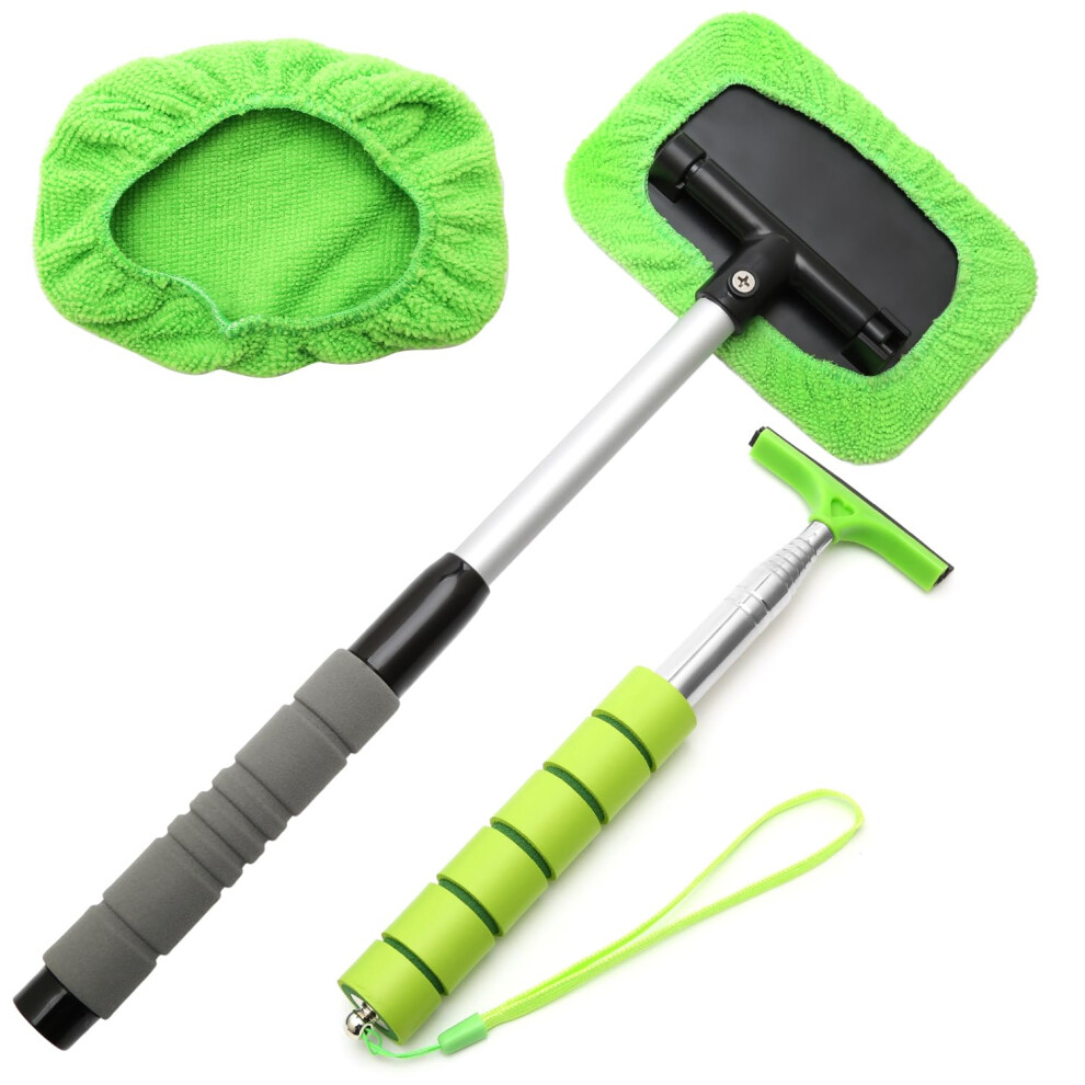 Maixinnew Extendable Car Windscreen Brush And Extendable Car Mirror Wiper Set, Telescopic Car Windscreen Cleaner Inside, Car Windscreen Demister Tool 39674791