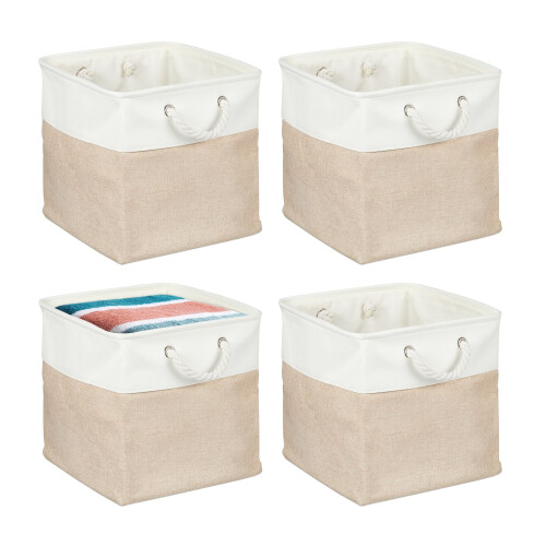Linen Storage Baskets Set of 4 - Multipurpose Organizers