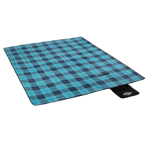Blau karierte Picknickmatte, 250x200 cm, PE Alu