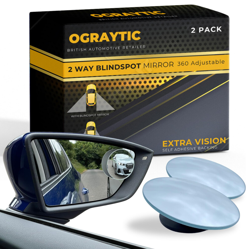 2 X Mini Blind Spot Convex Mirrors Towing Car Van Safety Wide Angle View Driving Instructor 5051226421877