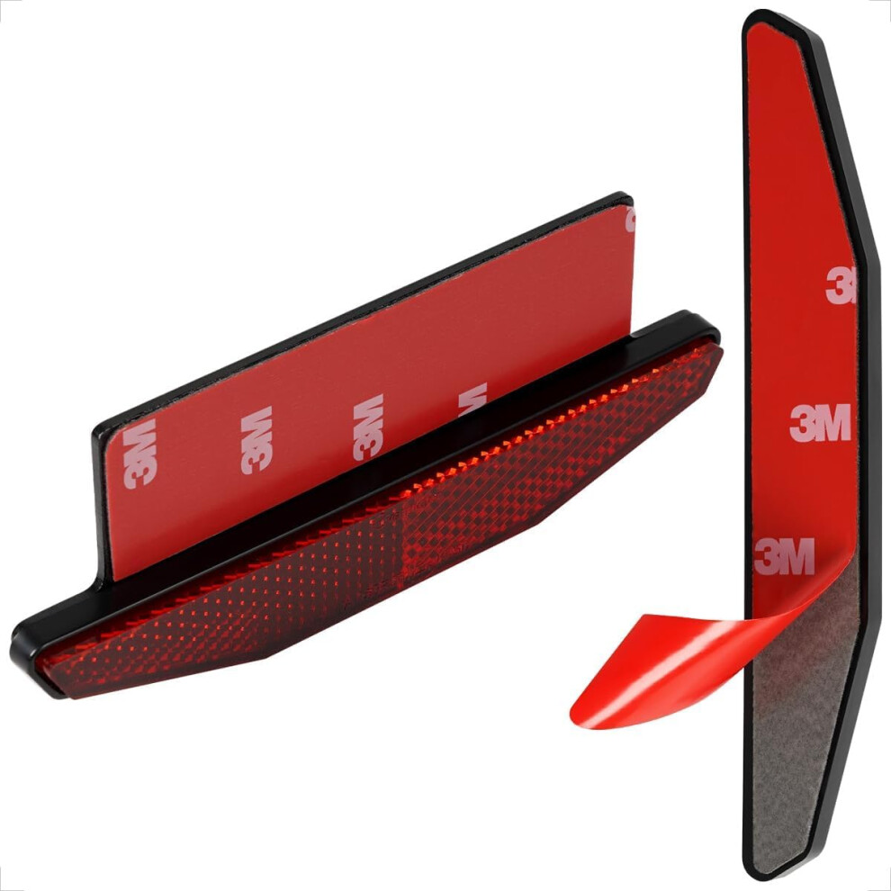 Evermotor Reflector Motorcycle E-Mark Trapezoidal Rear Reflectors - Cat's Eye Reflector Self Adhesive, 2 Pieces With Aluminum Plate Bracket 80603023