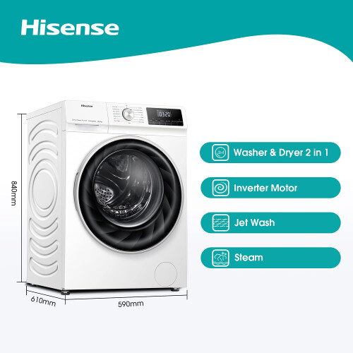 Hisense Hisense WDQY1014EVJM 60cm Freestanding 10 KG Front Load 2