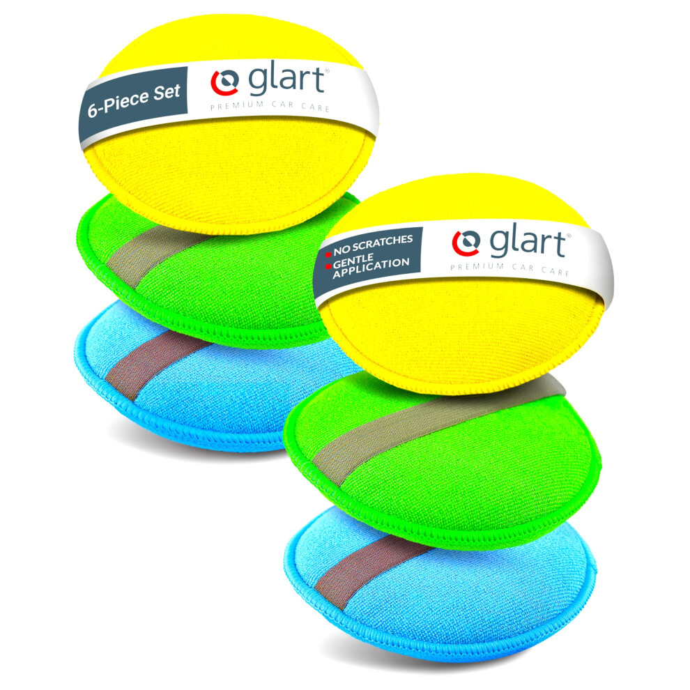 Glart 46Pp Microfiber Car Polish Pad Set - 6 Pieces 130X25 Mm - For Car Polish, Wax, Paint Cleaner, Sealant - Manual Use For Car Refurbishment, Plast 11386339