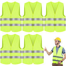 5Pcs Reflective Hi Vis Jacket, High Vis Vests, High-visibility Security Vest, Durable Hi Vis Vest, Lightweight Security Jacket
