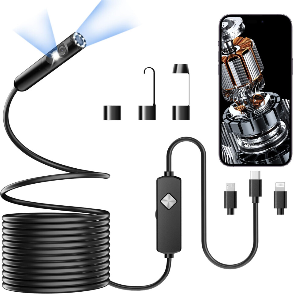 Papiblu Dual Lens Endoscope Inspection Camera, Semi-Rigid Snake Cable 5006697753347