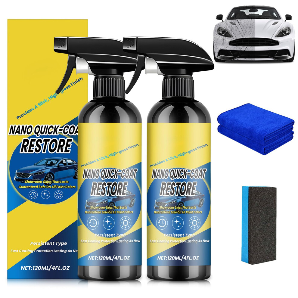 2Pc Nano Quick Coat Restore, Quick Effect Coating Agent, Nano Spray For Car, Advanced Car Coating Agent Spray, Multi-Functional Car Polish Renewal Ag 12888276