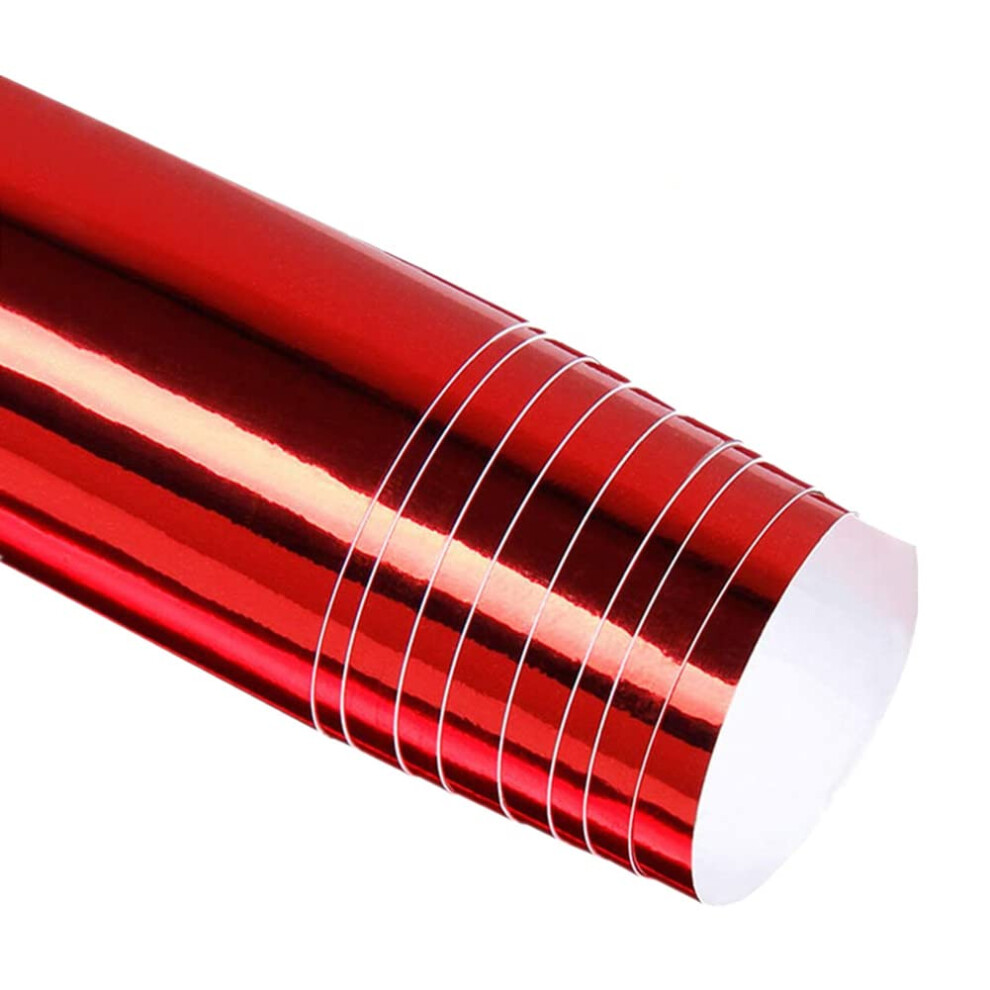 Bangshou Carbon Fiber Vinyl Wrap Roll, Diy Decal Sheet With Air Release (Plating Film ) Red 72007457
