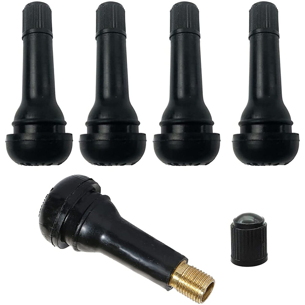 Andshuai 5 Pcs Tyre Valves,Tubeless Valve With Dust Caps,Tr414 Rubber Snap-In Tire Valve Stems,Sturdy Replacement Tyre Valves Stems Kit For Standard 35034865