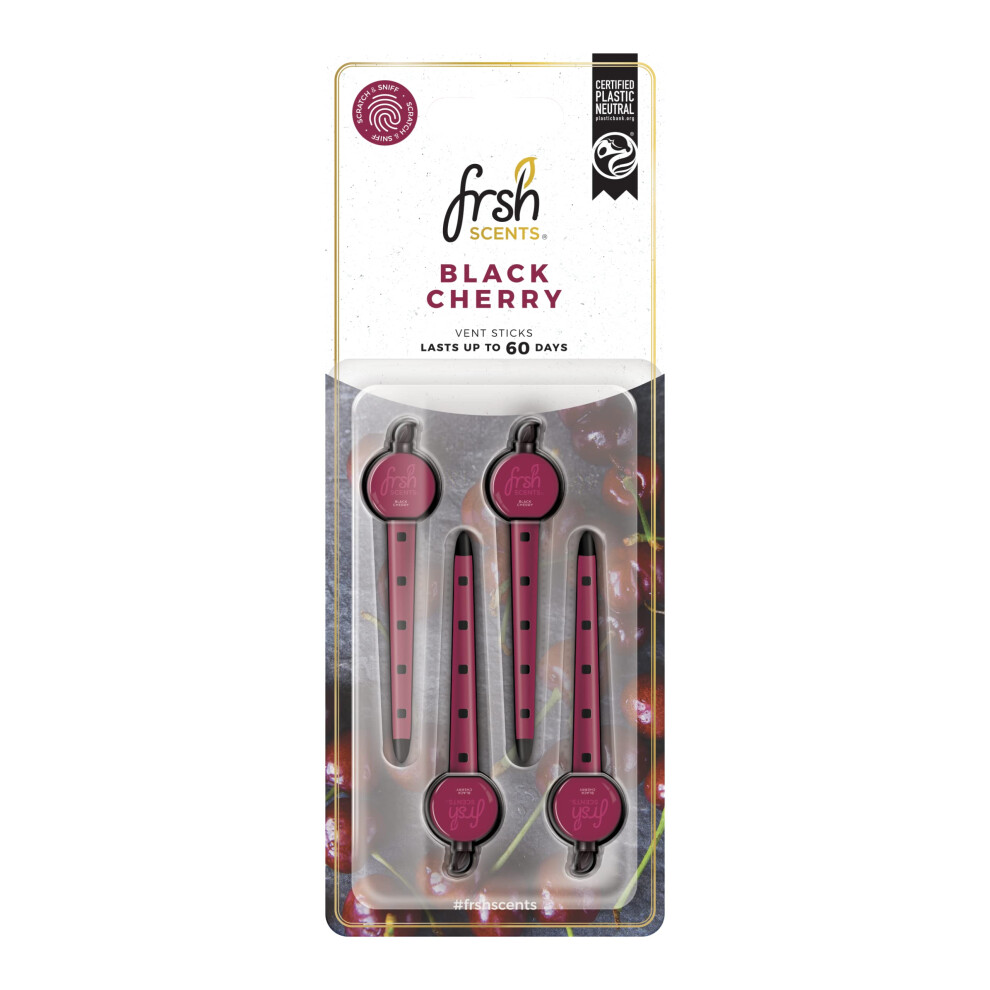 Frsh Scents Fr8913 Cherry X4 Vent Clip Air Freshener - Lifespan Of Upto 60 Days - Ideal For Any Sized Car Vent Black 47388017