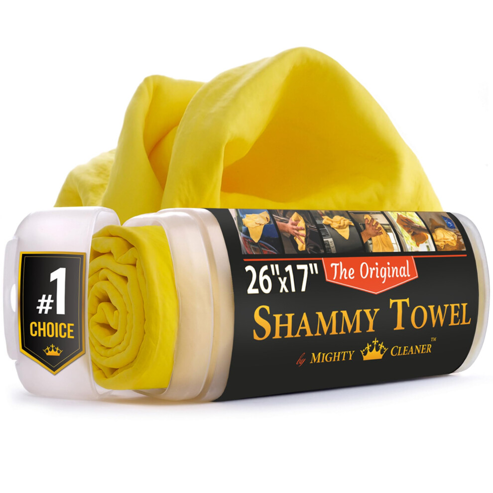 Premium Chamois Cloth For Car Drying - 26"X17" Super Absorbent Reusable Shammy Towel With Storage Tube - Scratch-Free Drying Towel 66648109