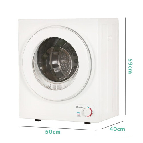 electriQ Mini Tabletop Compact 2.5kg Vented Tumble Dryer - White 2