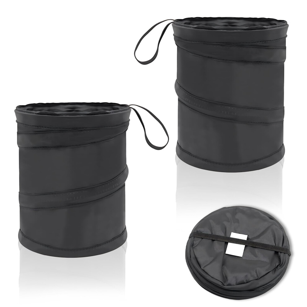 2 Pcs Car Bin, 20X16cm Foldable Car Bins For Front Of Car And Back Of Car, Car Bins For Back Of Car, Portable Mini Trash Can Ideal For Vehicle Black 16688735