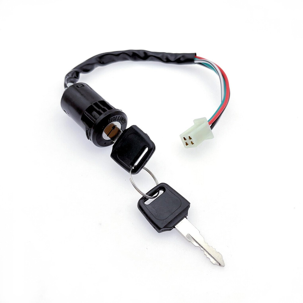 Jzk 4-Wire Ignition Key Switch For Atv 50-250Cc, Quad Bike Ignition Barrel And Key, Ignition Switch And Key For Dirt Bike, Karts, Dune Buggy, Motorcy 59735991