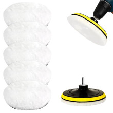 Buffing Polishing Pads Wool Wheel Mop Kit For Car Polisher Drill Adatper