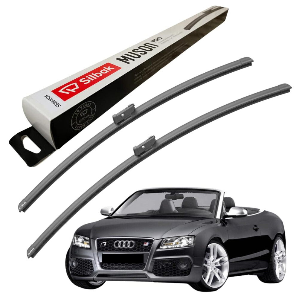Silbak Windscreen Wipers, Fits For Audi A5 Cabrio (03/2009 > 01/2017) Front Wiper Blades, 600Mm/530Mm 51027414