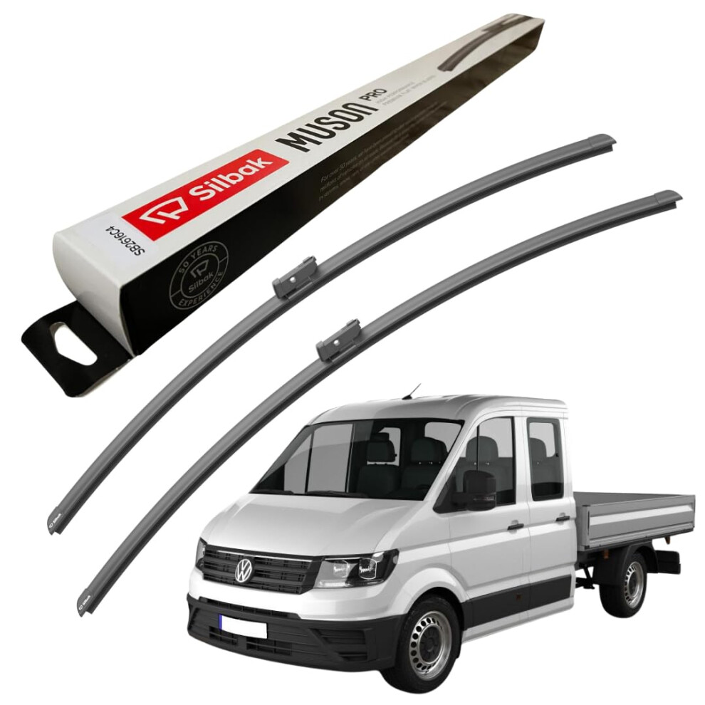 Silbak Windscreen Wipers, Fits For Vw Crafter (2016 Onwards) Front Wiper Blades, 700Mm/650Mm 87886481