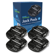 Purely Outdoors Caravan Feet Jack Pads - With Metal Pins - Heavy Duty Caravan Feet Pads, Recycled Plastic, Prevent Sinking Into Soft Ground, Steady S