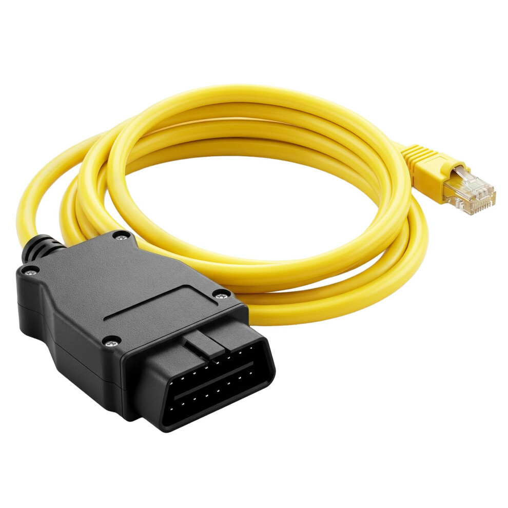 Qwork Ethernet Obd2 Rj45 Cable, Enet Obdii Cable, Compatible With Bmw Esys, Bootmod3, F Series, Ista 32614428