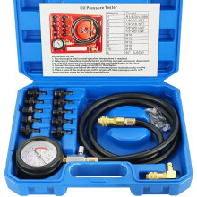 DASBET Engine Oil Pressure Tester Tool 0-140 PSI Engine Cylinder Oil Pressure Gauge Kit Oil Diagnostic Testing Set with Hose Adapters for Cars ATV