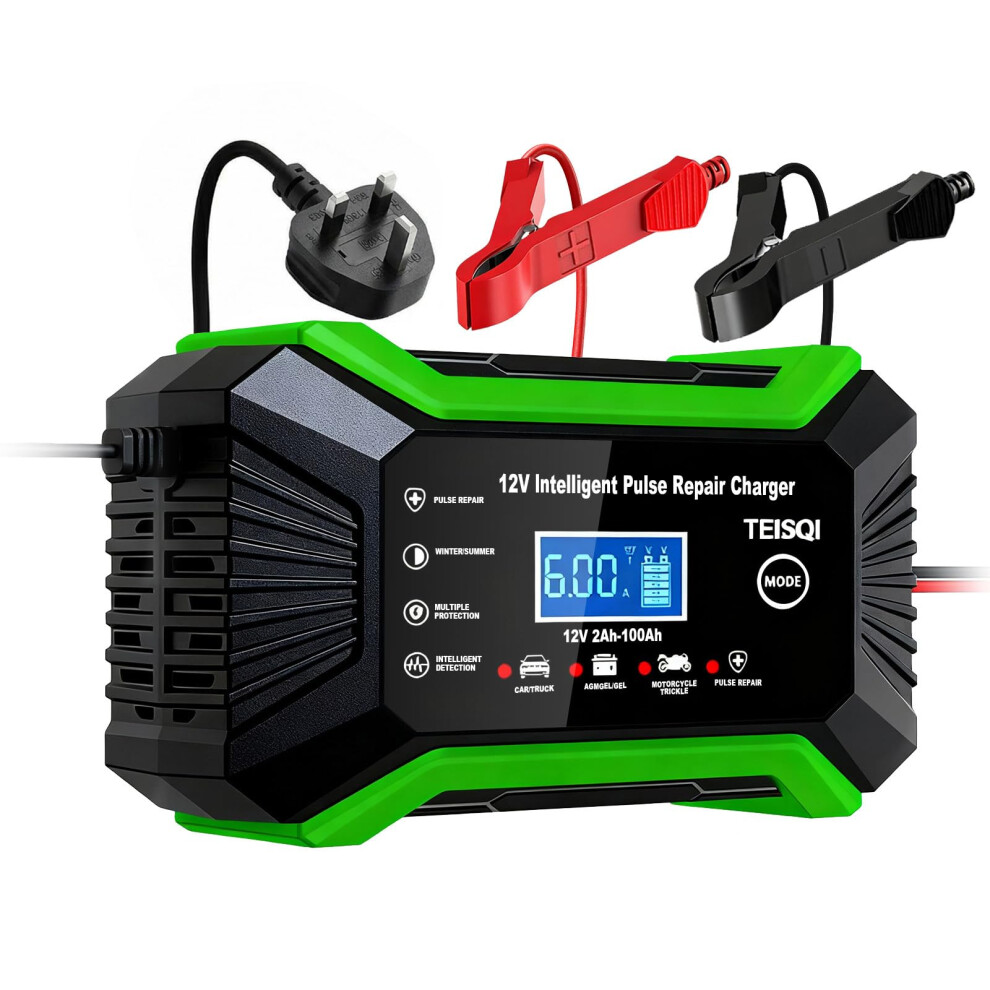 Car Battery Charger, 12V 6A Smart Battery Trickle Charger Automotive 12V Battery Maintainer Desulfator With Temperature Compensation For Car Motorcyc 77531445