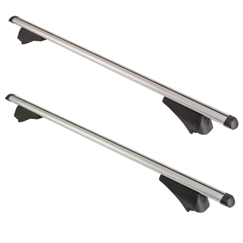 Summit Sum-004 Railing Roof Bars For Cars With Flush Rails, Aluminium, Locking, Set Of 2-1.2M, Silver 32202939