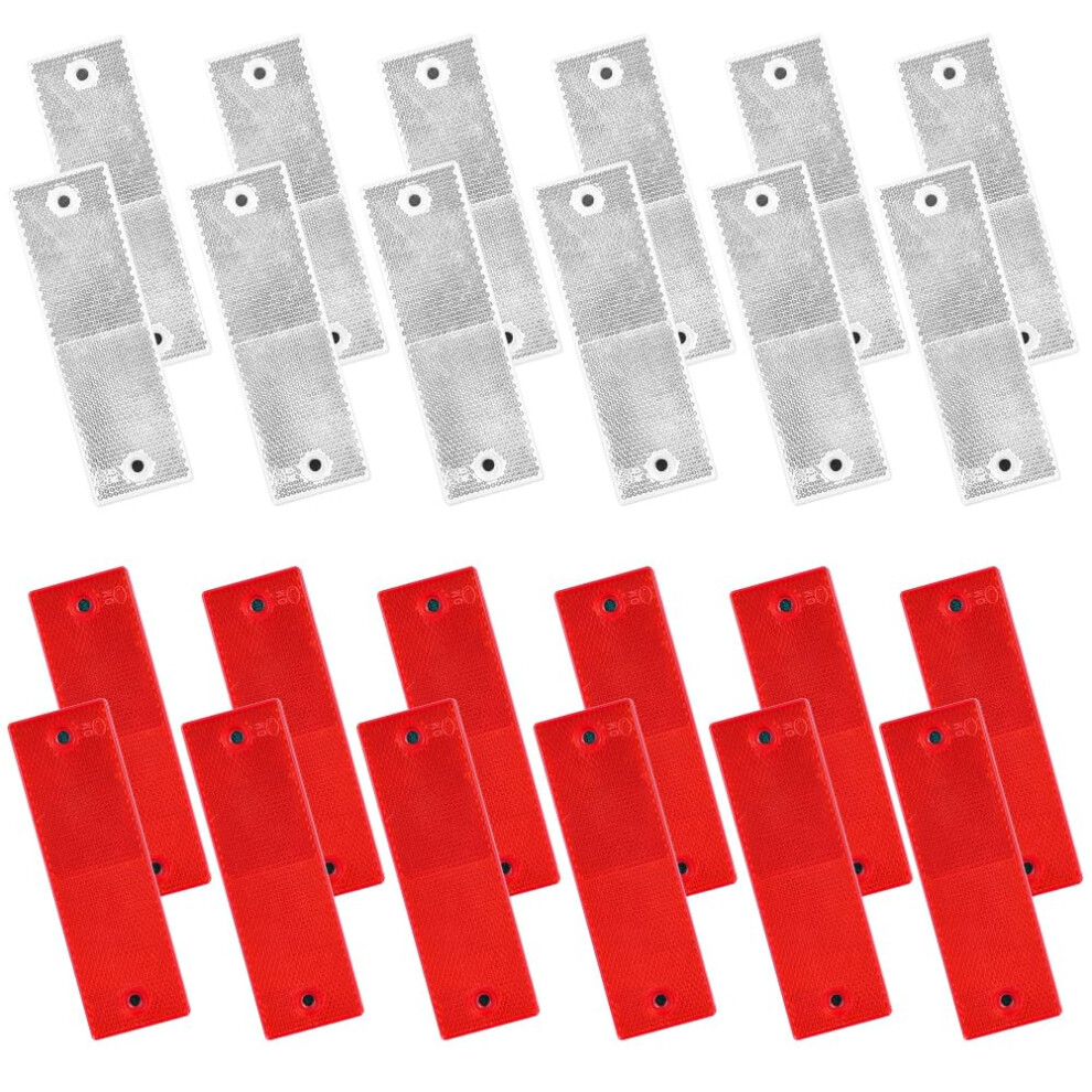 Aybuy 24 Pcs Reflectors Trailer, Self Adhesive Trailer Rectangular Reflectors Car Rear Reflector Truck Reflector For Gate Posts, Motorcycle Caravan T 52437625