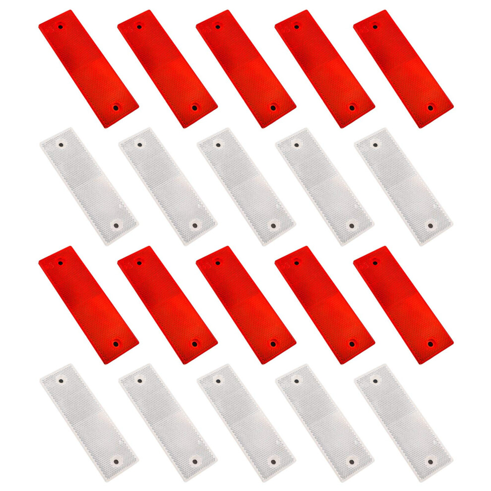 Heyu-Lotus 20 Pcs Reflectors Trailer, Self Adhesive Rectangular Rear Safety Reflector For Gate Posts, Trailer Motorcycle Caravan Truck 76404382