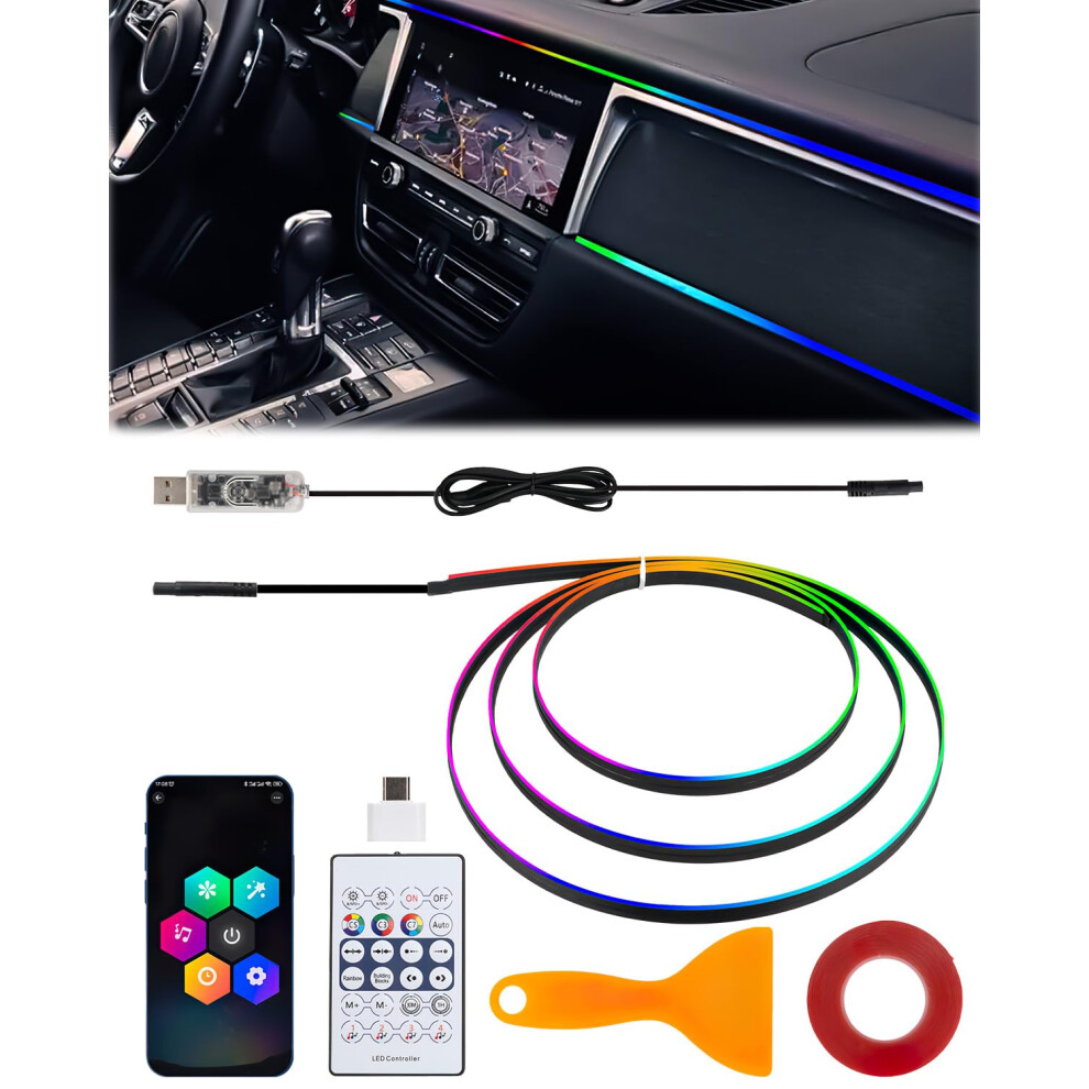 Acrylic Car Led Interior S With 16 Million Colors, 110Cm Interior Rgb Ambient S, Usb Strip With App Remote Controller Music Sync, Atm Light 61067783