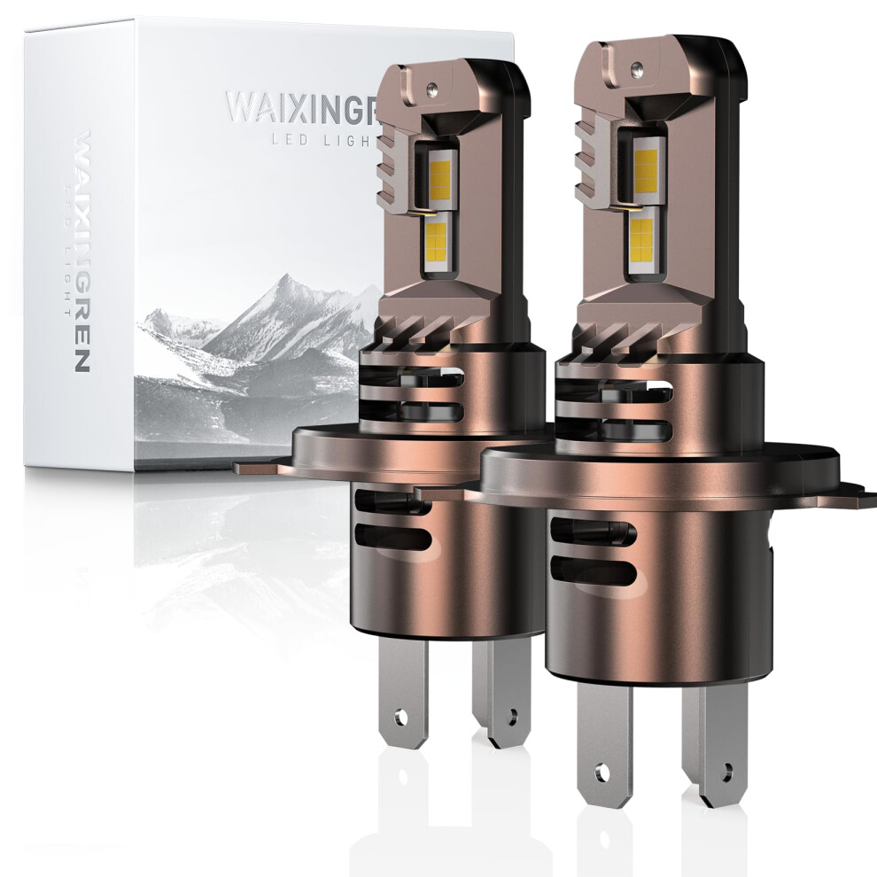 Waixingren H4 Led Headlight Bulbs, 32000Lm 6500K 600% Brighter, 120W H4 Headlight Bulbs Led With Fan, Halogen Replacement Bulb, Plug And Play Easy In 59871774