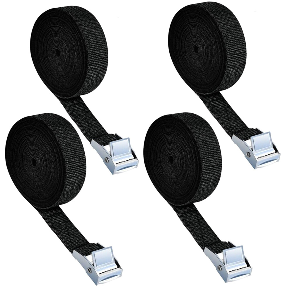 6Pcs Ratchet Tie Down Straps, 2M X 25Mm Heavy Duty Lashing Straps, Adjustable Retaining Cargo Tension Belt With Quick Release Cam Bukle For Bike, Tru 76999628