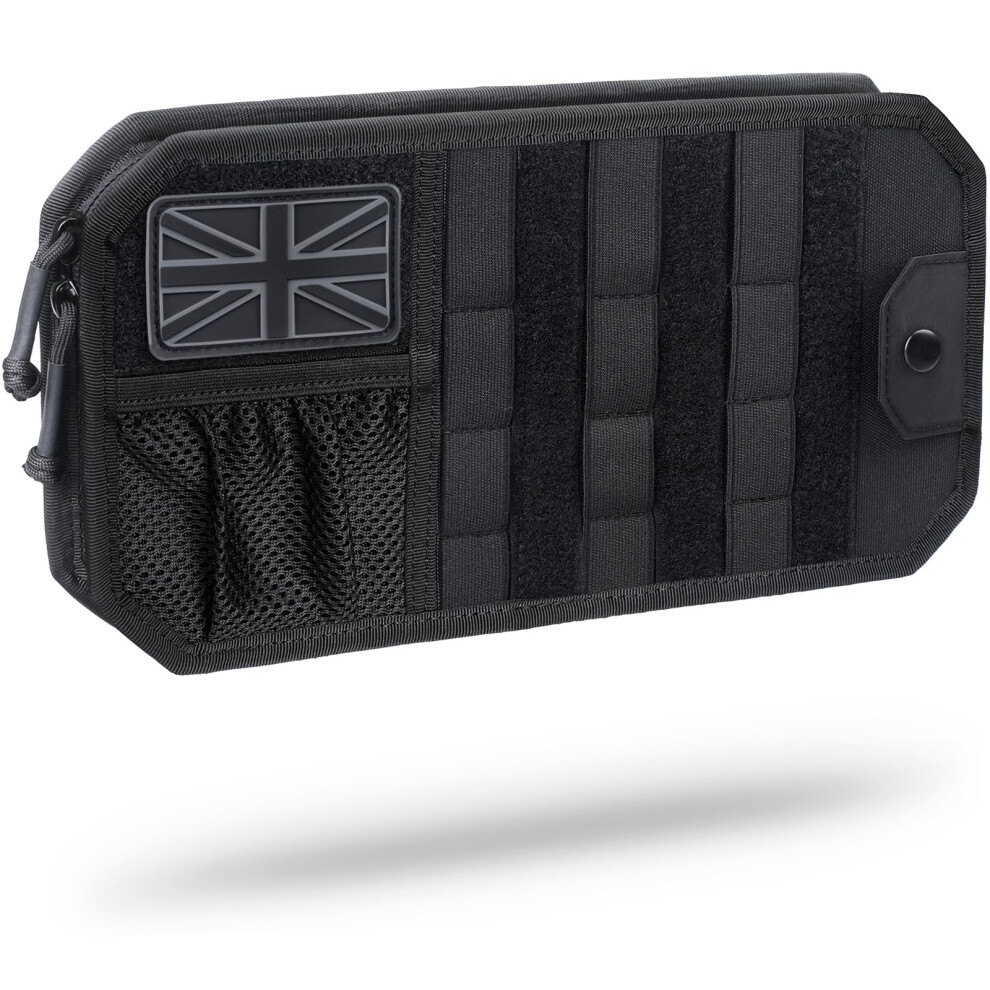 Wynex Molle Car Sun Visor Organizer, Car Accessories With Zipper Visor Storage Pouch And Glasses Clip, Semi-Rigid Molle Panel With Patch For Tactical 39681492