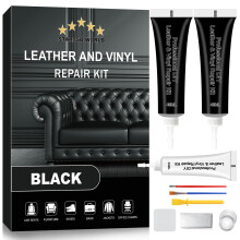 STARTSO WORLD Black Leather Repair Kit for Furniture, Leather Seat Repair Kit for Car Interior, Car Seats, Sofa, Jacket and Purse, Restore Any Materi