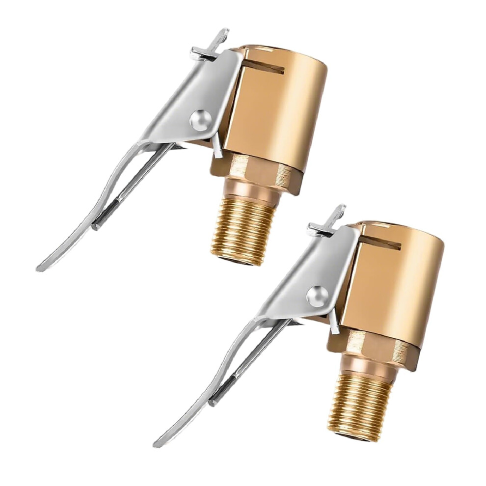Yanajiajia 2 Pcs Brass Tyre Valve Air Pump Clip, Tyre Inflator Adaptorfor Car Truck(8Mm), Tire Air Chucks Valve Connector, Open End Tyre Tool For Mot 80535171