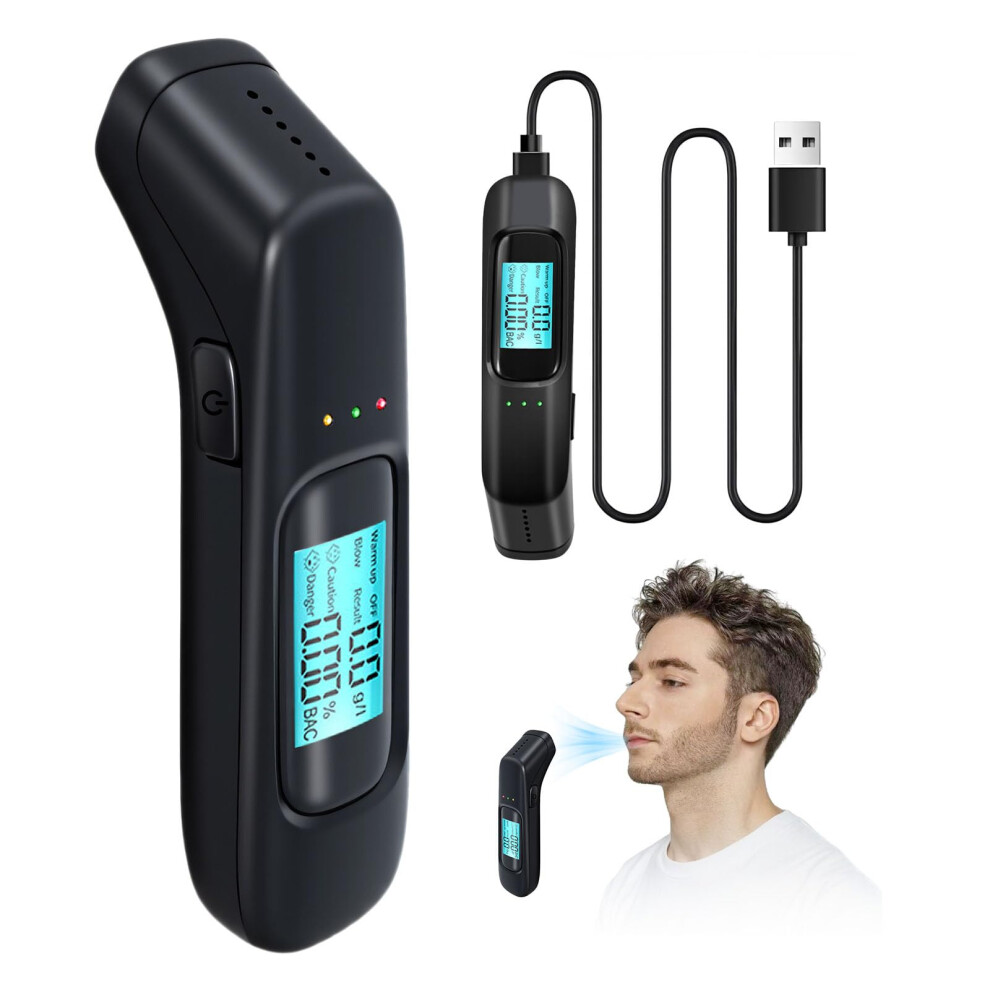 Yanuka Breathalysers For Euro Travel, Professional Alcohol Tester With Non-Contact Blowing & Lcd Display, Home Use Breathalyzer Kit 737055270545