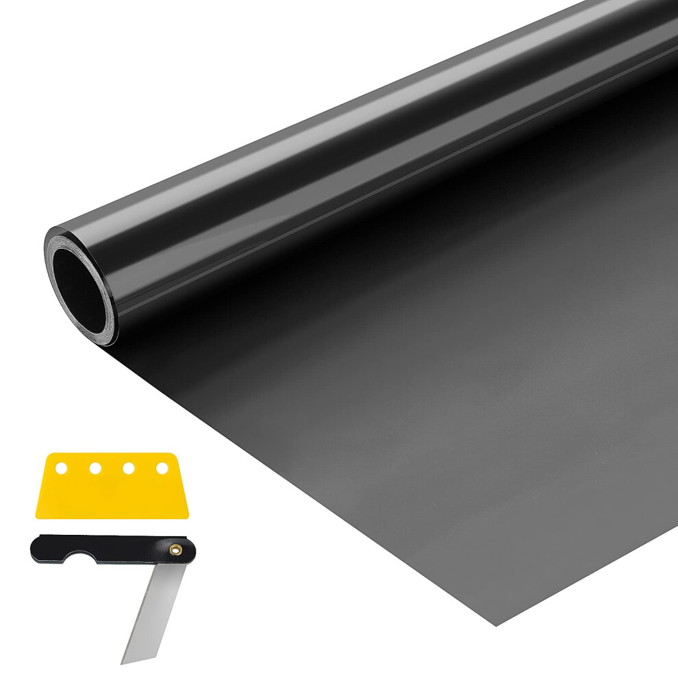 Trintion Car Window Tint Film 15% 6Mx76cm Window Tint Film Roll Anti Uv Heat-Insulation Glare Tinting Privacy Car Window Film Black/Dark 43454853