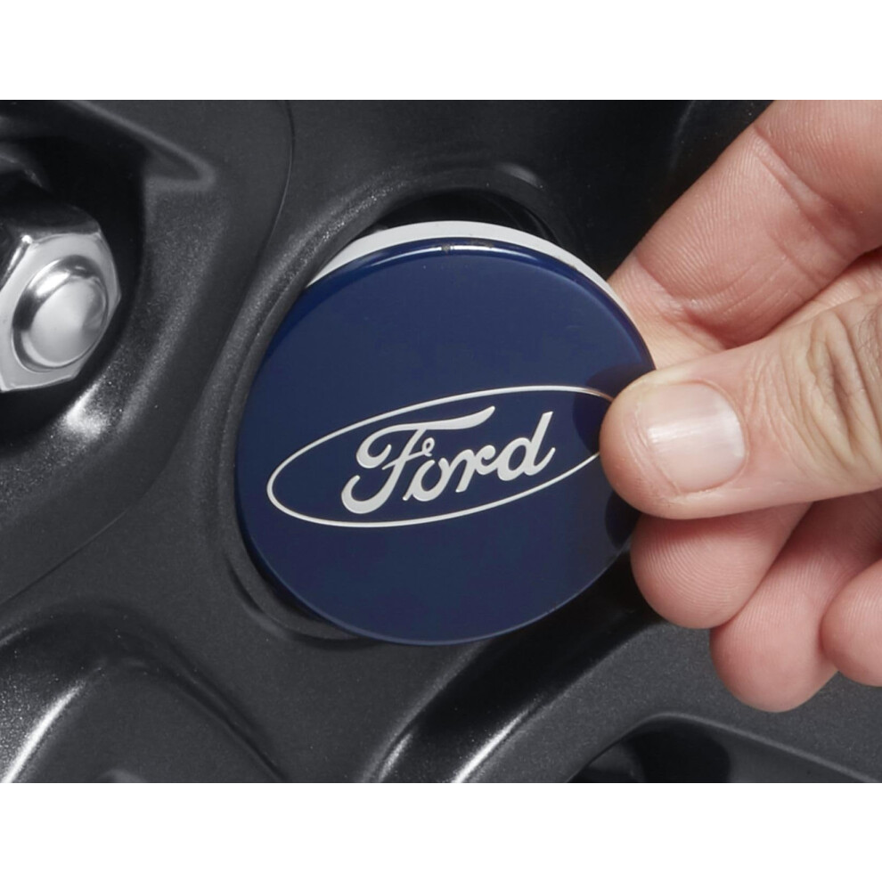 Ford Genuine Single Alloy Wheel Centre Cap 54Mm X1 For Custom Fiesta Focus Ecosport Edge C-Max B-Max Kuga Mondeo Puma Transit 1429118 Blue 94540215