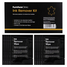 Furniture Clinic Leather Ink Remover Kit - Effectively Remove Pen & Ink Stains from Leather Furniture, Clothing, Car Seats, Shoes & More - Removes Ba