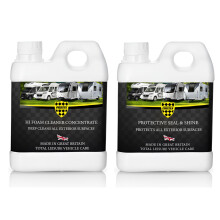 PROTEX Caravan & Motorhome Cleaning Kit. Hi Foam Cleaner Concentrate 1 Ltr. & Protective Seal & Shine 1 Ltr.