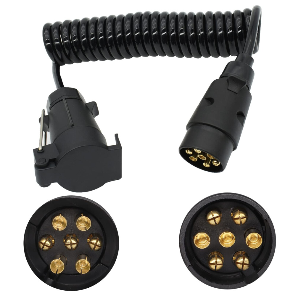 Autoxbert 3M 7 Pin Trailer Extension Cable Male To Female,12V 7 Pin Extension Lead Towing Adapter Cable Trailer For Towing Caravan Trailer Truck Rv 53225436