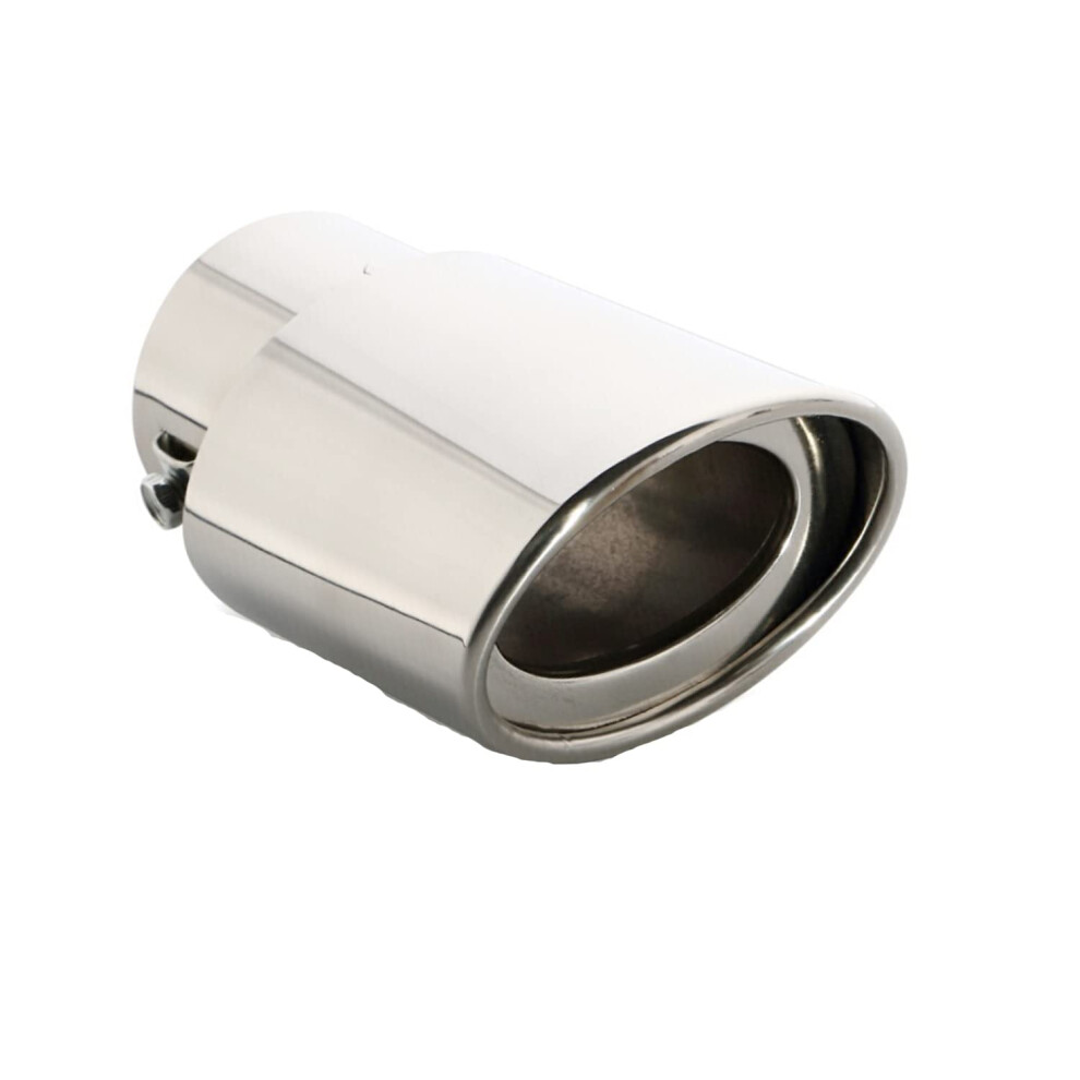 Stainless Steel Car Exhaust Tip, 2.5" To 3.3" Universal Straight Type Car Exhaust Pipe Modification Tail Throat Tail Pipe, Steel Exhaust Tips Chrome- 12824991