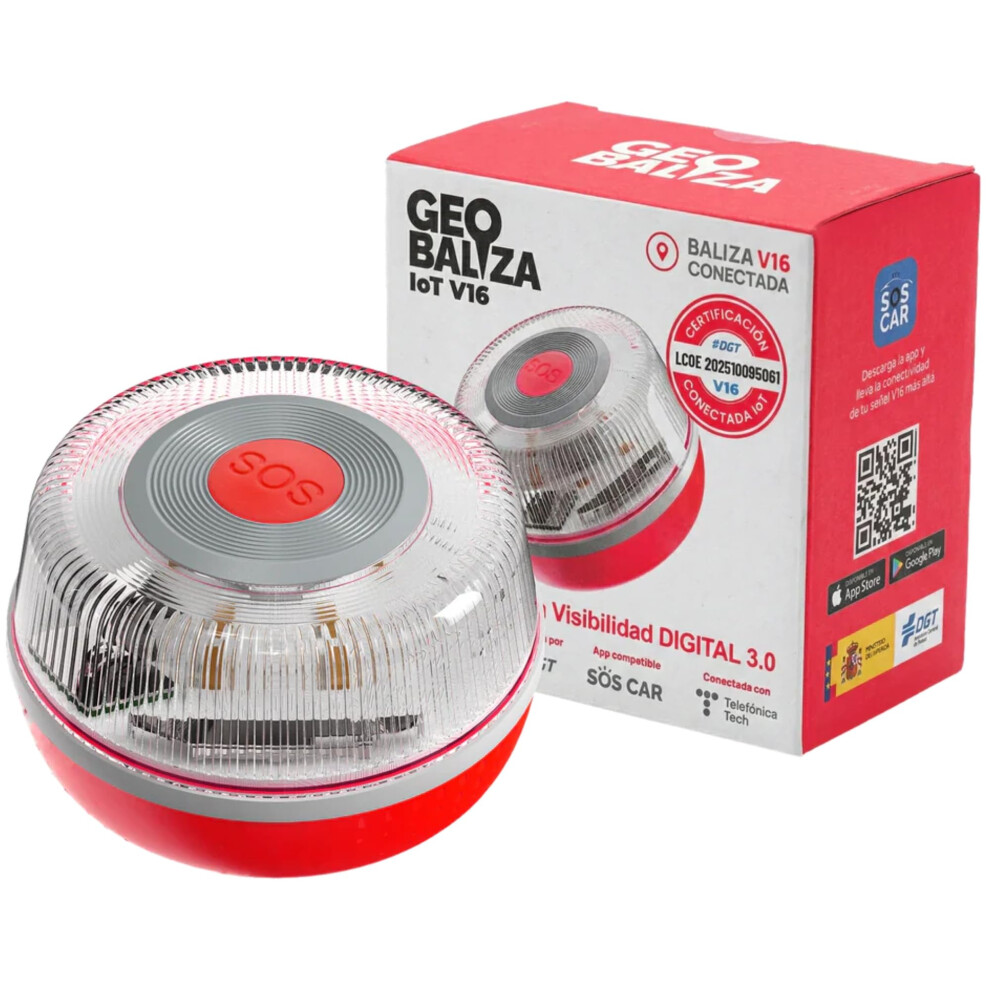 Geobaliza V16 Emergency Spain Dgt 3.0 Approved With Geolocation - Emergency Beacon For Spain - Car Emergency V16 Beacon Dgt Approved Light 77222213