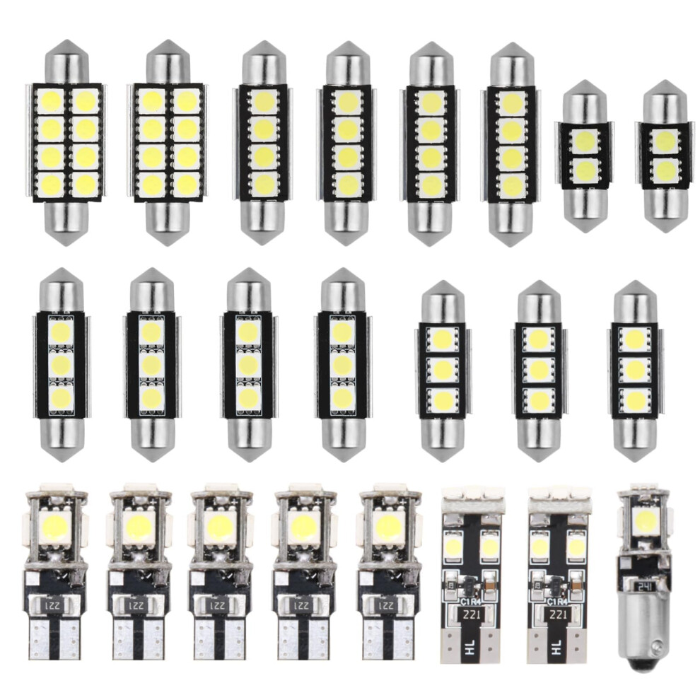 23Pcs Car Led Interior S Kit, T10 Led Bulbs, Led Number Plate Bulbs And Interior Car S For Dome Trunk And License Plate, W5w Bulb Set Light 63064087