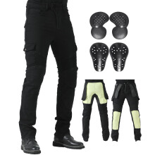 CTBQiTom Motorcycle Trousers with Aramid Protective Lining Motorbike Biker Trousers/Pants with CE Armour,Black,36W/31L