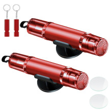 Geebymol 2 Packs Car Escape Tool, Seat Belt Cutter, 2 in 1 Emergency Car Window Breaker, Safety Hammer & Life Hammer, Car Windscreen Breaker (Red+Red