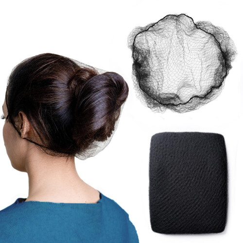 Filet à chignon noir en nylon (10 pièces) 1