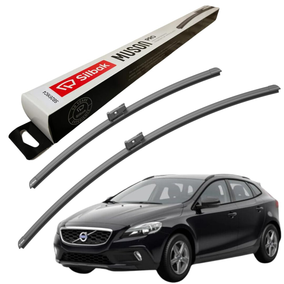 Silbak Windscreen Wipers, Fits For Volvo V40 Cross Country (2013 Onwards) Front Wiper Blades, 650Mm/480Mm 31304610