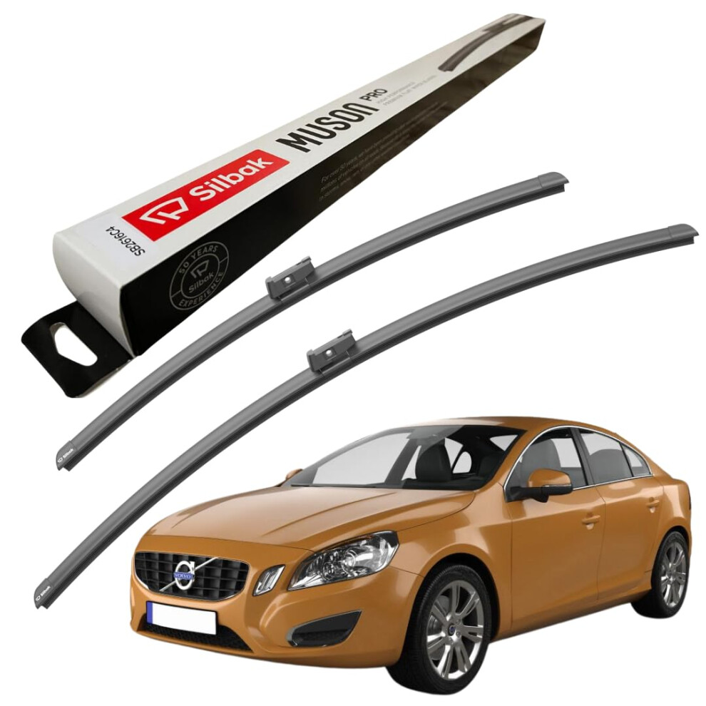Silbak Windscreen Wipers, Fits For Volvo S60 2 (11/2010-11/2018) Front Wiper Blades, 650Mm/500Mm 18459647