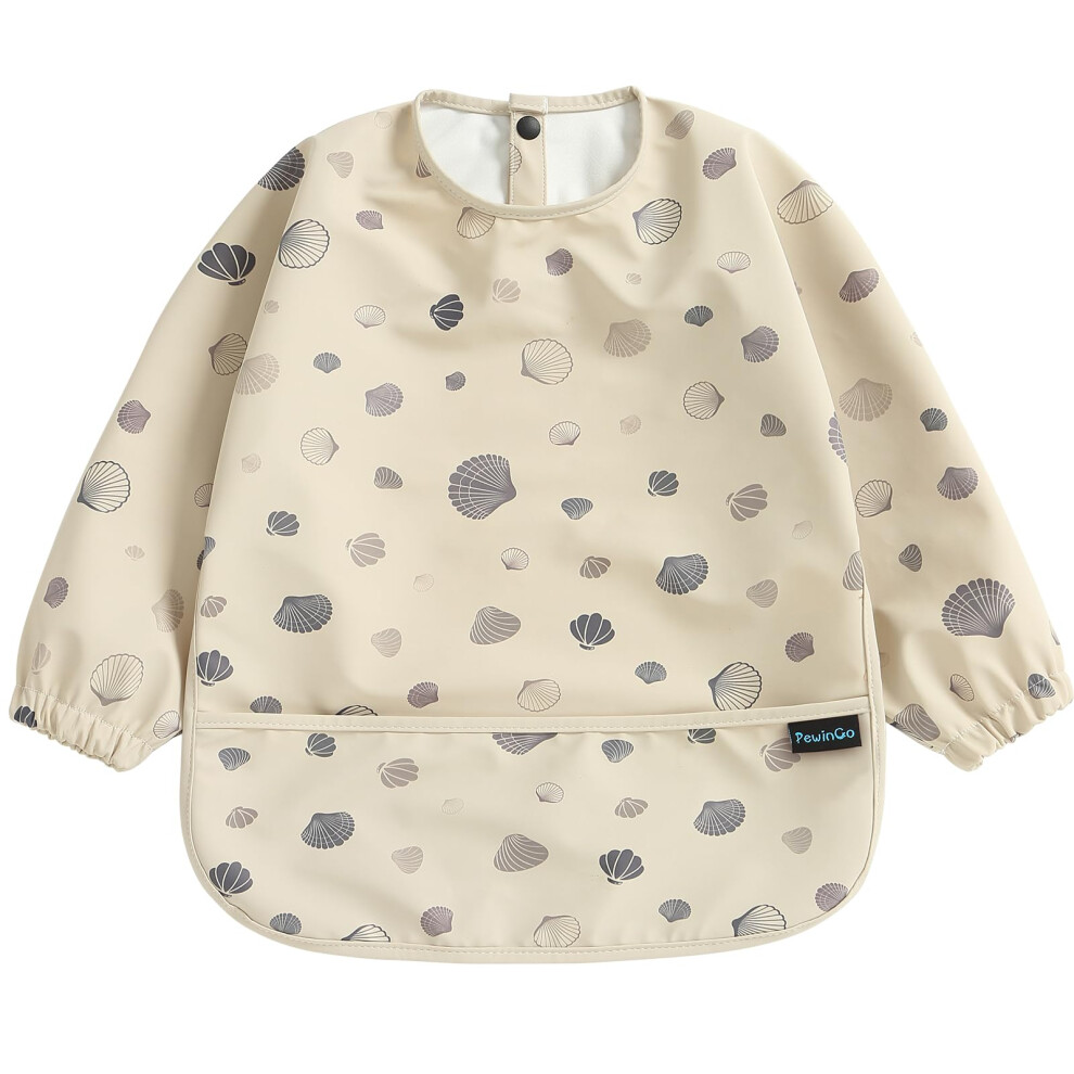 Weaning Bib With Long Sleeves & Blw, Soft And Skin-Friendly Material, Coverall Bibs For Baby Feeding, Waterproof And Easy To Clean & Machine Pewingo