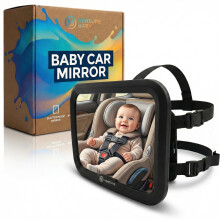 Venture Baby Car Mirror for Back Seat - 360 Adjustable Rear View Baby Mirror for Cars, Shatterproof, Clear Wide View, Safe & Easy to Install - Perfe